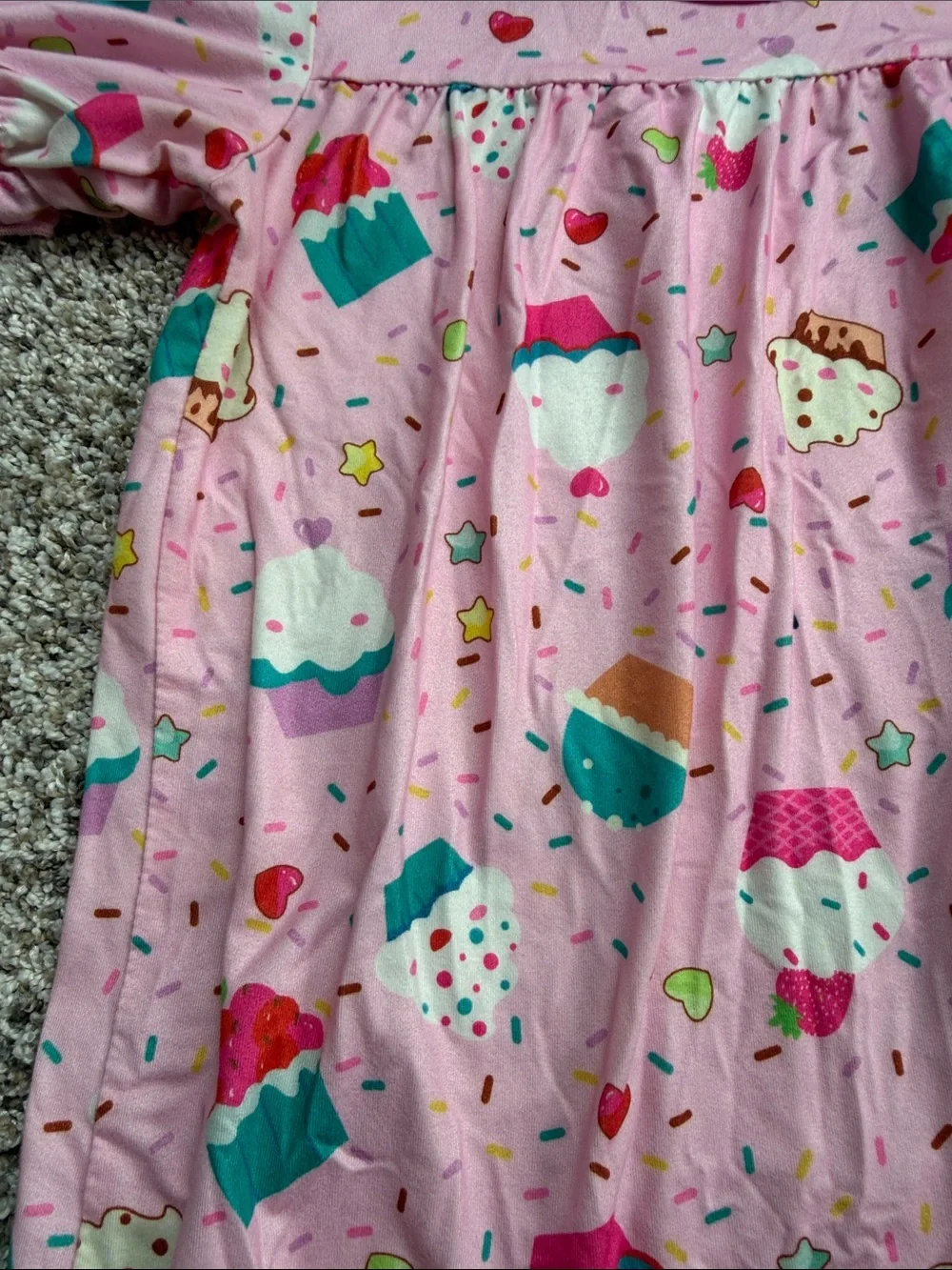 Amazon Pink Cupcake & Sprinkle Nightgown with Ruffle Hem size 120/5